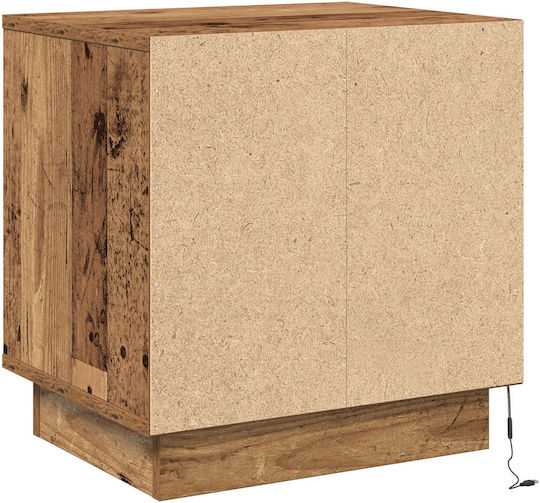 Wooden Bedside Table Old Wood 44x34.5x45cm