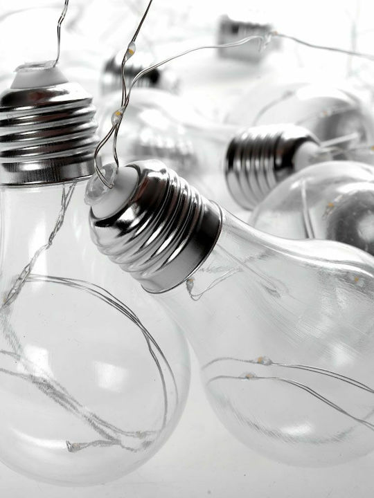 Garland 10 Bulbs Warm Transparent Cable 100 LED