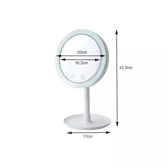 Oglindă de machiaj cu lumină și ventilator