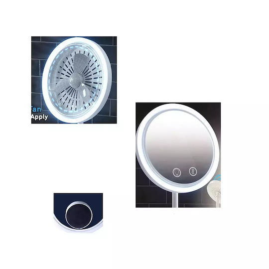 Oglindă de machiaj cu lumină și ventilator