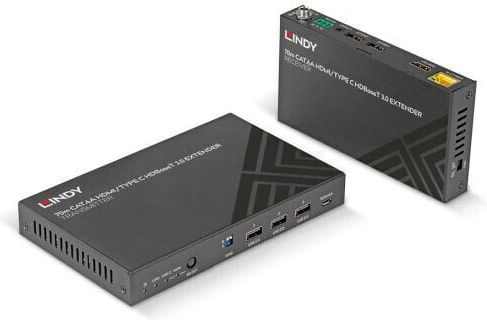 Kvm Extender Lindy 70m Cat.6a Typec & Hdmi Hdbaset 3.0