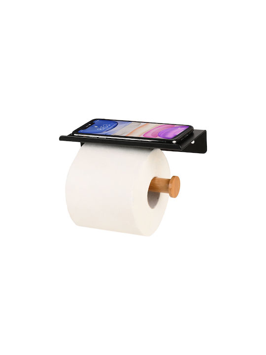 Estia Bamboo Essentials Wall-mounted Paper Holder Bamboo Black