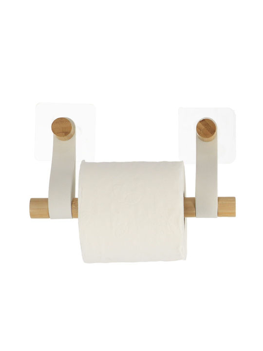 Eurocasa Wandmontiert Papierhalter Bamboo Weiß