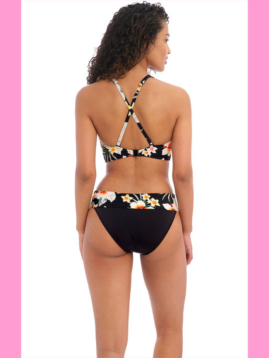 Underwire Sports Bra Bikini Top Havana Sunrise Black Floral