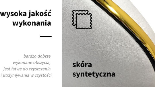 Gabbiano Καρέκλα Αισθητικής Λευκή με Ρυθμιζόμενο Ύψος