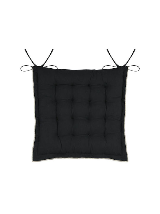 Μαξιλάρι Καρέκλας Κήπου Black Black Cud092006gal 38x38εκ.
