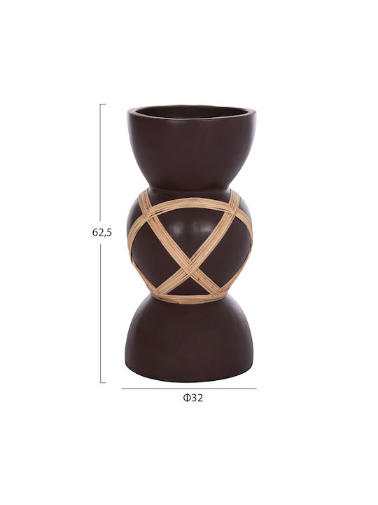 HomeMarkt Decorative Vase Maynard Black 32x32x62.5cm