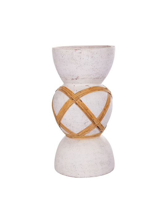 HomeMarkt Decorative Vase Maynard White 27.5x27.5x50cm