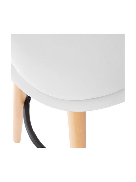 Bar Stool With Backrest Made of Polypropylene Maxon White 40x43x92cm