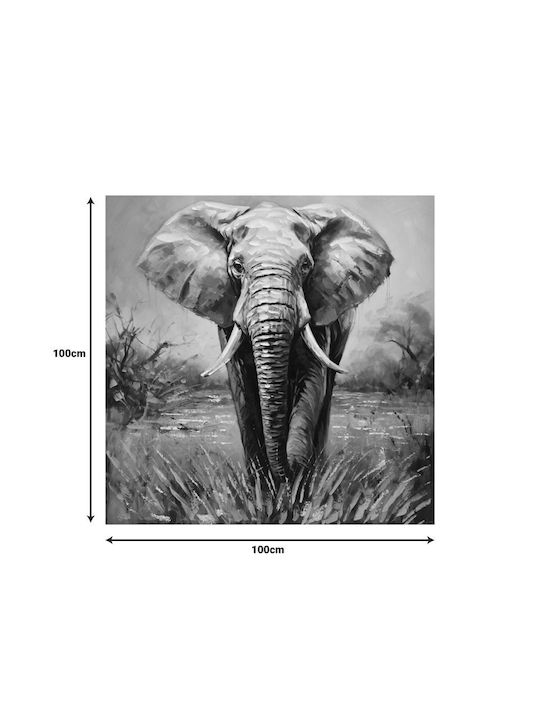 Inart Elepho 6-Piece Painting on Canvas 100x100cm