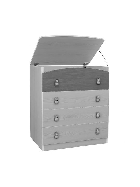 Premium Baby Dresser with 4 Drawers Cinnamon 80x50x88cm