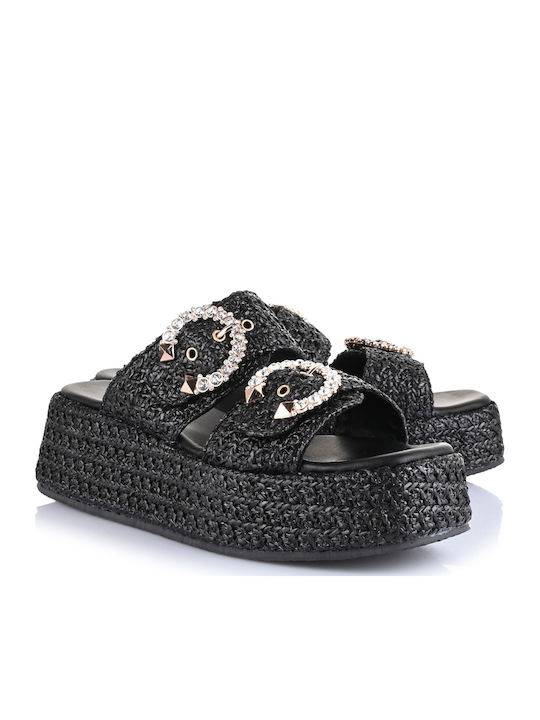 Γυναικεία Σανδάλια Flatforms Μαύρα