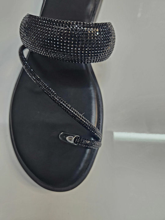 Flache Sandalen für Damen in Schwarz Farbe