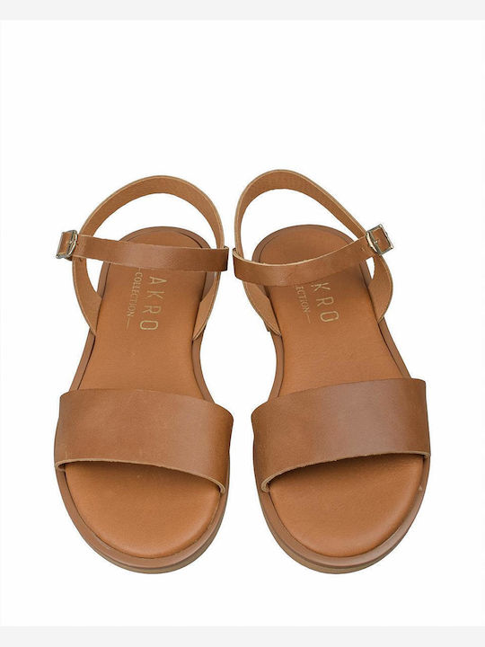Flache Sandalen für Damen in Braun Farbe