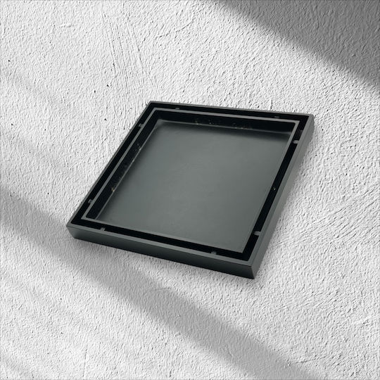 Naron Kupfer Siphon Boden mit Größe 15x15cm Schwarz