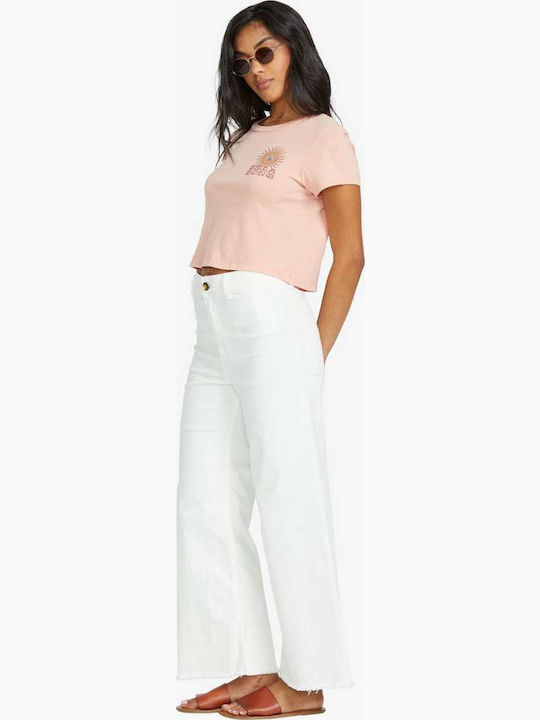 Free Fall Women's Fabric Trousers Salt Crystal White