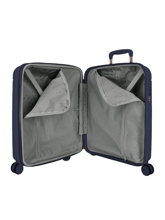 Movom Cabin Travel Suitcase Navy Blue with 4 Wheels Height 55cm