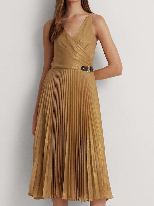 Midi Evening Dress Gold