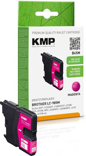 KMP Συμβατό Μελάνι Εκτυπωτή InkJet Brother LC-985M 550 Σελίδων Ματζέντα 1τμχ