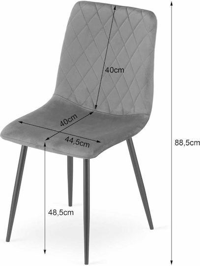 Chair Dining Room Turin 60x50x50cm Dark Green Velvet
