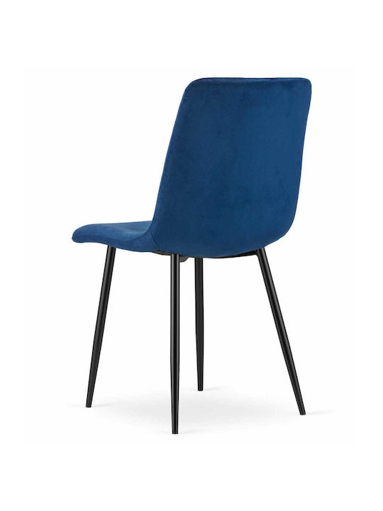 Turin Καρέκλα Τραπεζαρίας Βελούδινη Navy Velvet 60x50x50εκ.
