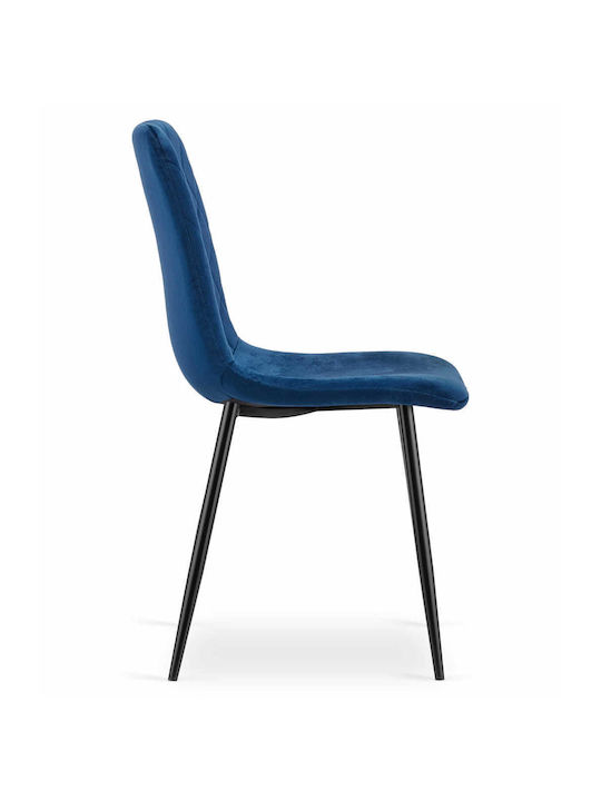 Turin Καρέκλα Τραπεζαρίας Βελούδινη Navy Velvet 60x50x50εκ.