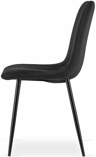 Chair Dining Room Lava 43x51x90cm Black Velvet