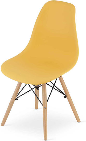Osaka Καρέκλα Κουζίνας από Πολυπροπυλένιο Mustard 45x45x50εκ.