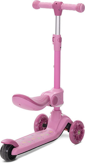Lorelli Kids Scooter Foldable Speedster 3-Wheel with Seat for 12 Months Pink