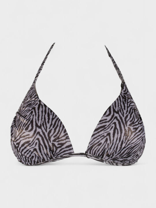 Set Bikini Triangle with Removable Padding Animal Print Black