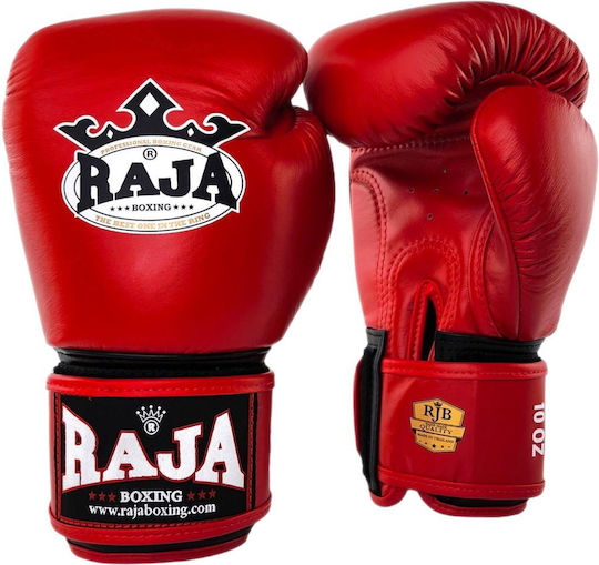 Raja Genuine Leather RBGV-1 401301 Mănuși de box din piele naturală pentru competiție roșii