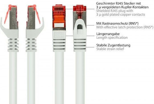 Alcasa S/FTP Cat.6 (Gigabit) Cablu De Rețea Ethernet 10m Alb