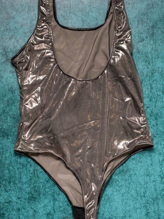 Ophelia's Dream Lingerie Metallic Teddy Ash Grey 10h4145