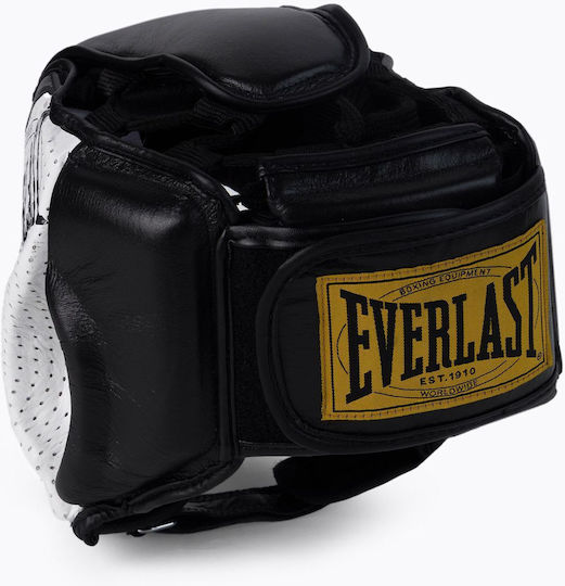 Everlast 1910 Adult Open Face Boxing Headgear Leather Black