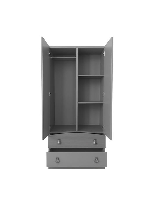 Ντουλάπα Premium Δίφυλλη Οξιά - Καρυδιά 80x54x189cm