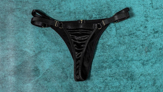 Ophelia's Dream Lingerie Suspender Black Gold Set 10h9825
