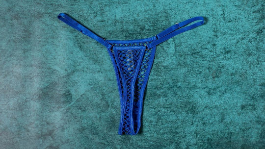Ophelias Traum Lingerie Netzset BH-offener Schritt Shorts 10h3135blau