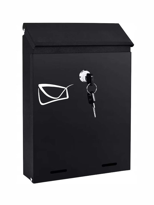 Outdoor Mailbox Inox in Black Color 26x6x19cm