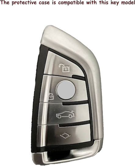 Husă de protecție premium pentru cheie BMW, material TPU de înaltă calitate, compatibilă cu X1 X2 X3 X6 X5 Seria 3 5 6 7 8 Seria F G 2015-2022, alb auriu, Luvlu