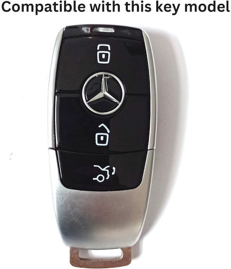 Husă de protecție premium pentru cheie Mercedes-Benz, material TPU de înaltă calitate, compatibilă cu W213, C167, A-Class, C-Class, E-Class, S-Class, GLS, GLA, GLK, GLB, GLE, AMG, EQS, EQC, negru auriu, Luvlu