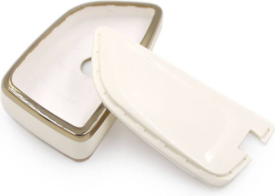 Husă de protecție premium pentru cheie BMW, material TPU de înaltă calitate, compatibilă cu X1 X2 X3 X6 X5 Seria 3 5 6 7 8 Seria F G 2015-2022, alb auriu, Luvlu