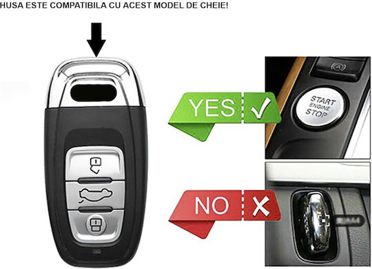 Husă de protecție premium pentru cheie Audi compatibilă cu A4 A6 A5 A7 A8 Q5 Q7 S4 S5 S6 S8 RS5 RS6 RS7 telecomandă smart 3 butoane material TPU moale negru auriu Luvlu