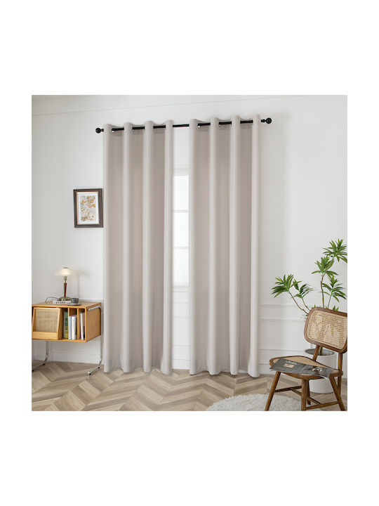 Beauty Home Κουρτίνα με Τρουκς Art 8443 Εκρού 140x270εκ.