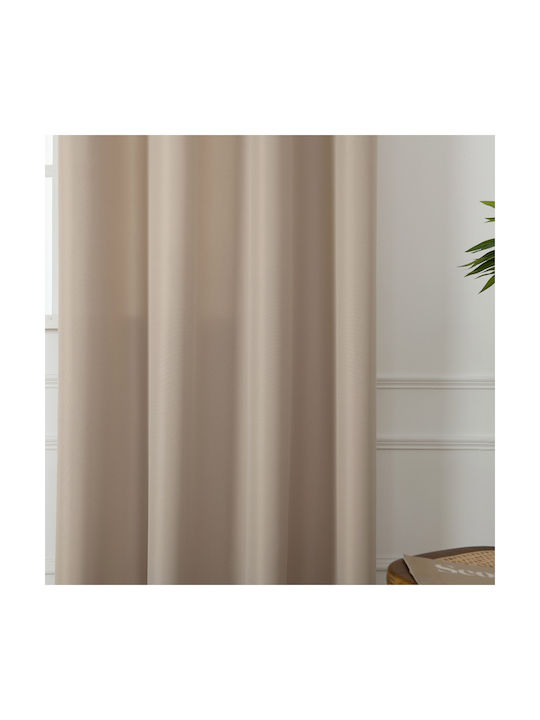 Beauty Home Κουρτίνα με Τρουκς Μπεζ 140x270εκ.