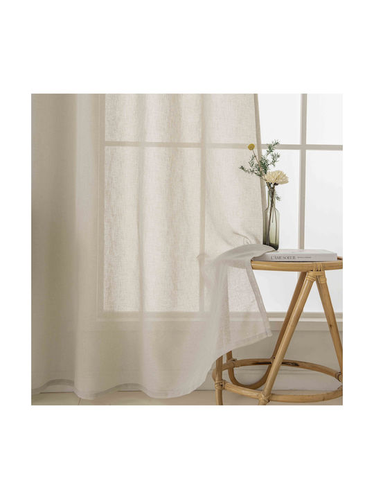 Beauty Home Κουρτίνα με Τρουκς Fit Art 8447 Μπεζ 140x270εκ.