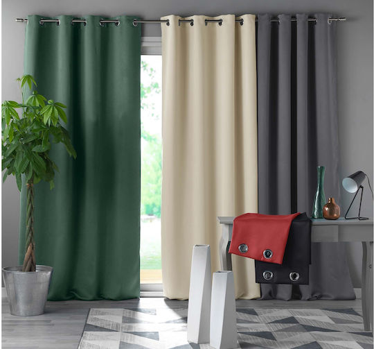 Douceur d'Intérieur Perdea Opacă Cu Capse Albă Zăpadă 135x280cm