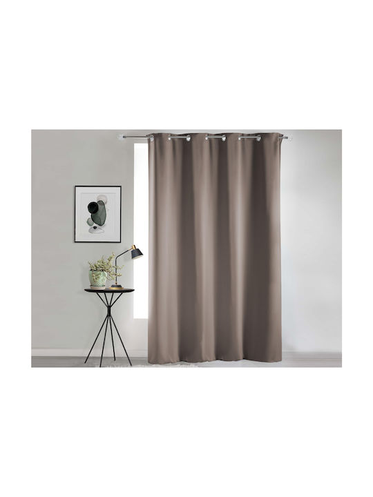 Blackout Curtain with Grommet L-c Occult Brown 135x280cm