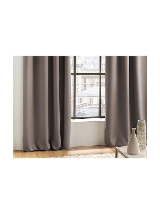 Blackout Curtain with Grommet L-c Occult Brown 135x280cm