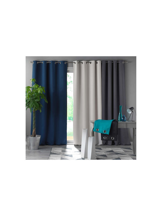 Douceur d'Intérieur Curtain Blackout Window with Grommet Blue 135x280cm