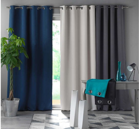 Douceur d'Intérieur Затъмняваща Пердета С Копчета Синя 135x280см